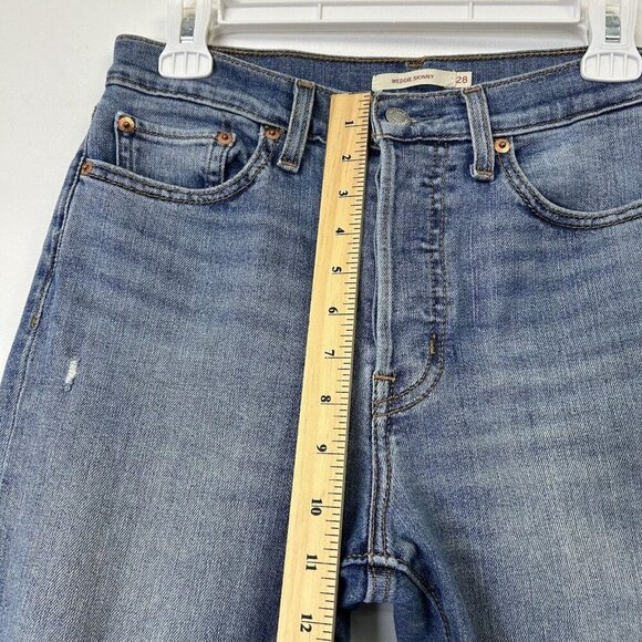Levis Wedgie Skinny Jeans Womens Size 28 Button Fly High Rise Crop Ankle - Picture 8 of 13
